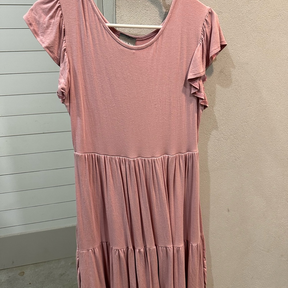 Pink Ruffle Sleeve Dress